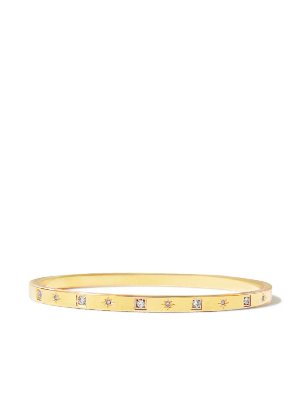 Gold Rhinestone Embellished Open Cuff Bangle Jewelry Accessory