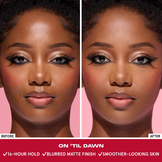 Mini On 'Til Dawn Mattifying Waterproof Setting Spray before and after results