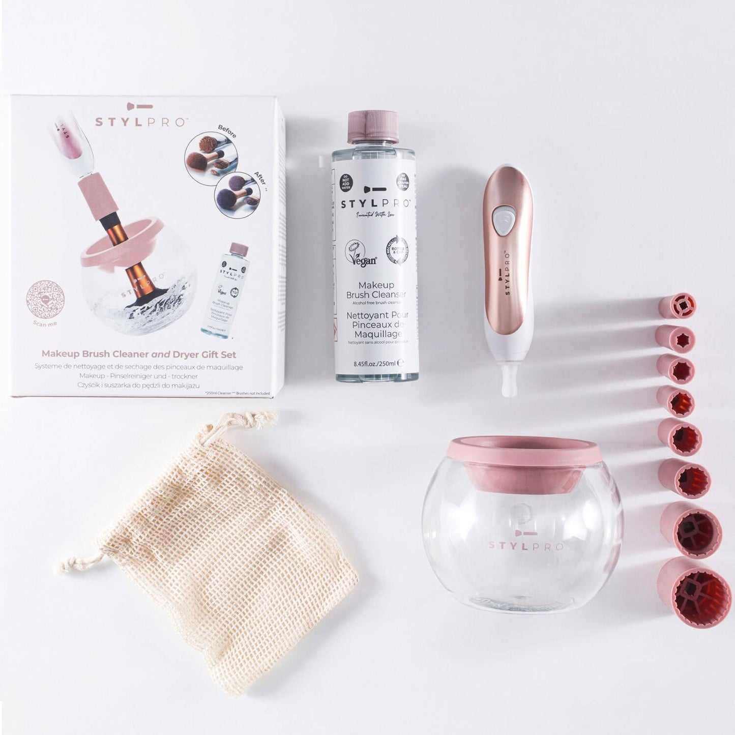 Makeup Brush Cleaner and Dryer set for easy, effective cleaning.
