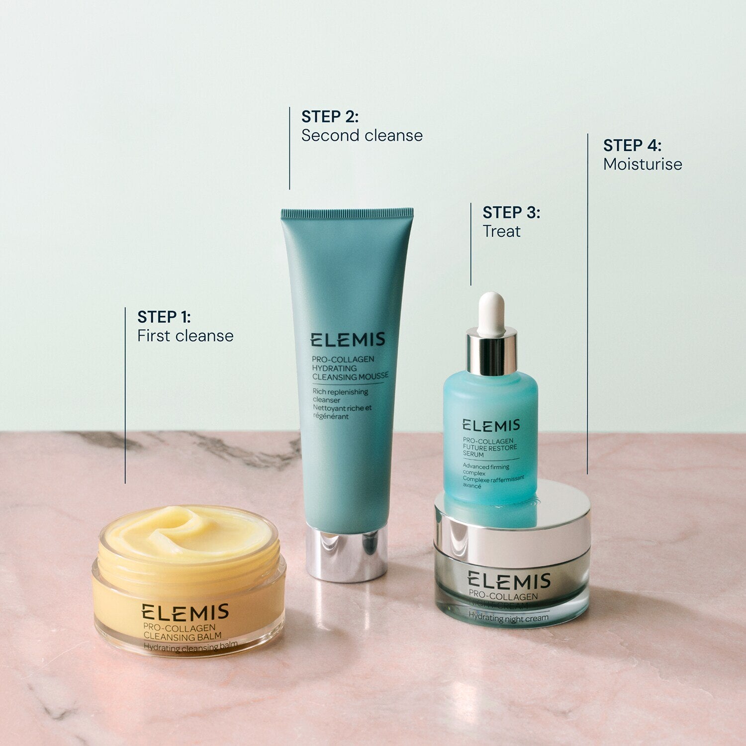 ELEMIS Pro-Collagen Hydrating Cleansing Mousse 125ml for luxurious hydration