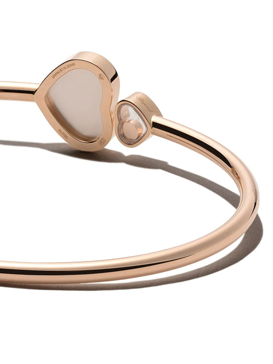 Chopard 18kt Rose Gold Happy Hearts Mother of Pearl and Diamond Bangle