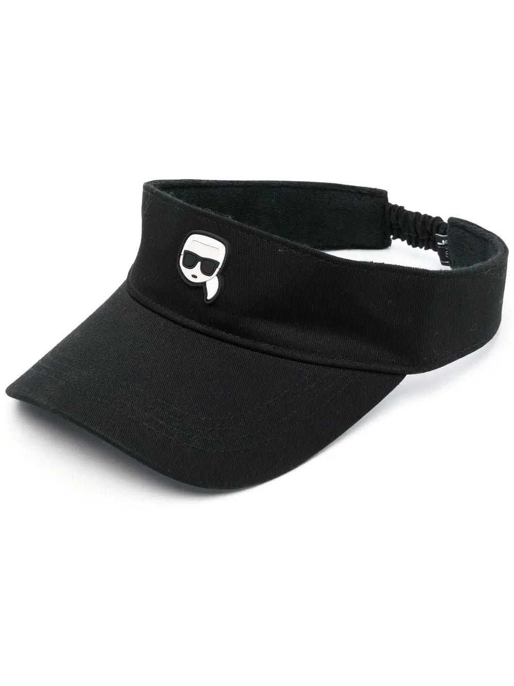 Karl Lagerfeld Black Ikon Logo Print Adjustable Recycled Cotton Visor
