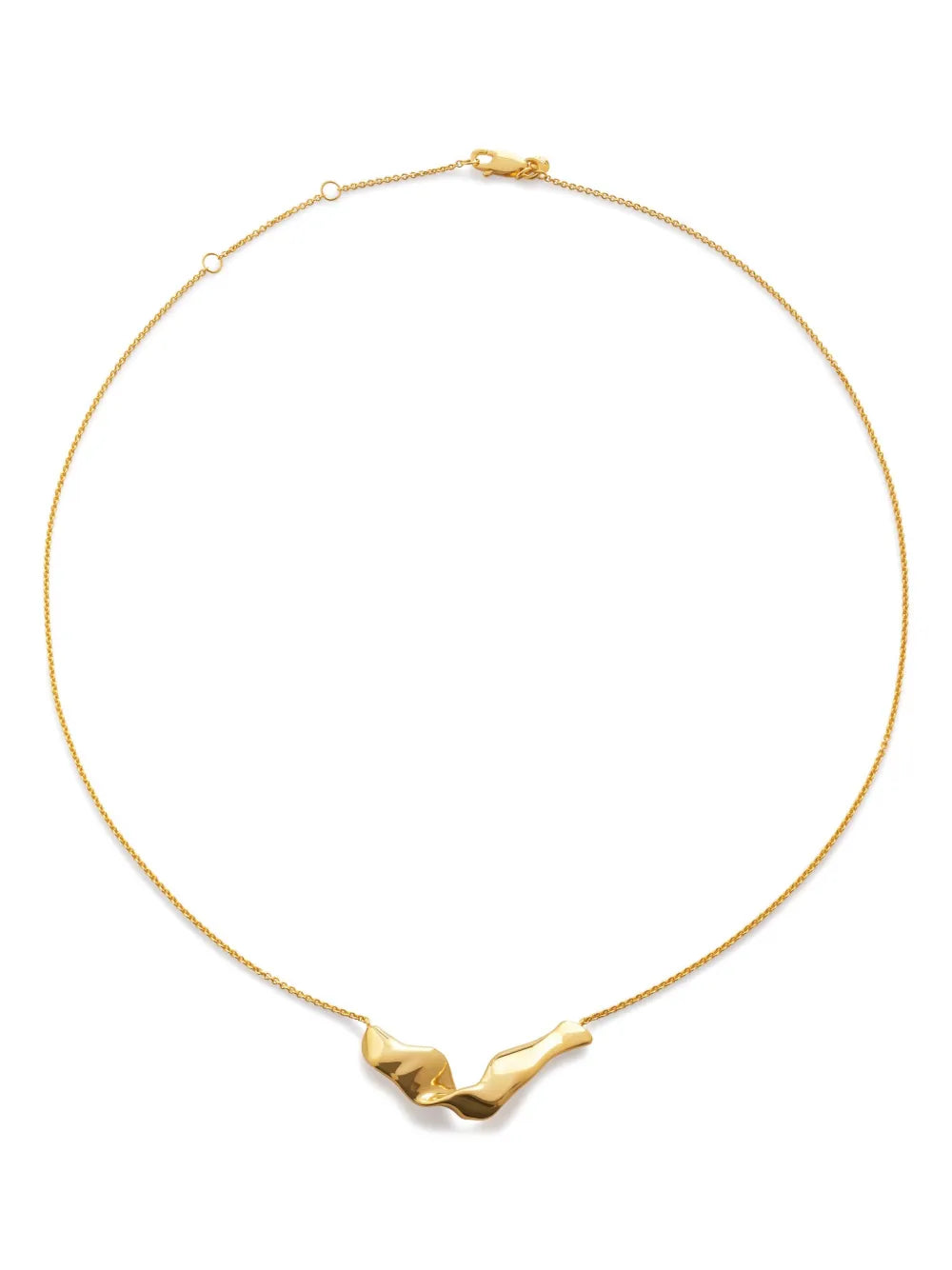 Monica Vinader Wave Polished Finish Gold Tone Adjustable Necklace