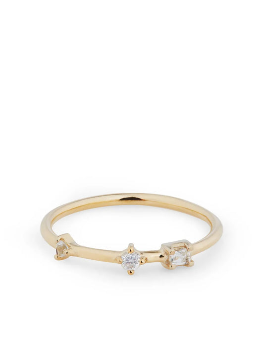 Otiumberg 9kt Yellow Gold Three Stone Bamboo Claw Setting Ring