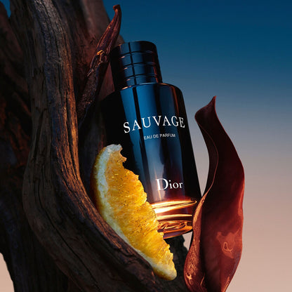 DIOR Sauvage Eau de Parfum 100ml in artistic display, elegant holiday gift