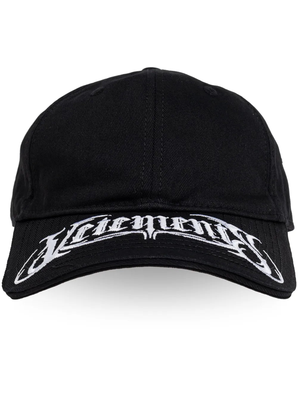 Vetements Black Cotton Logo Embroidered Adjustable Baseball Cap