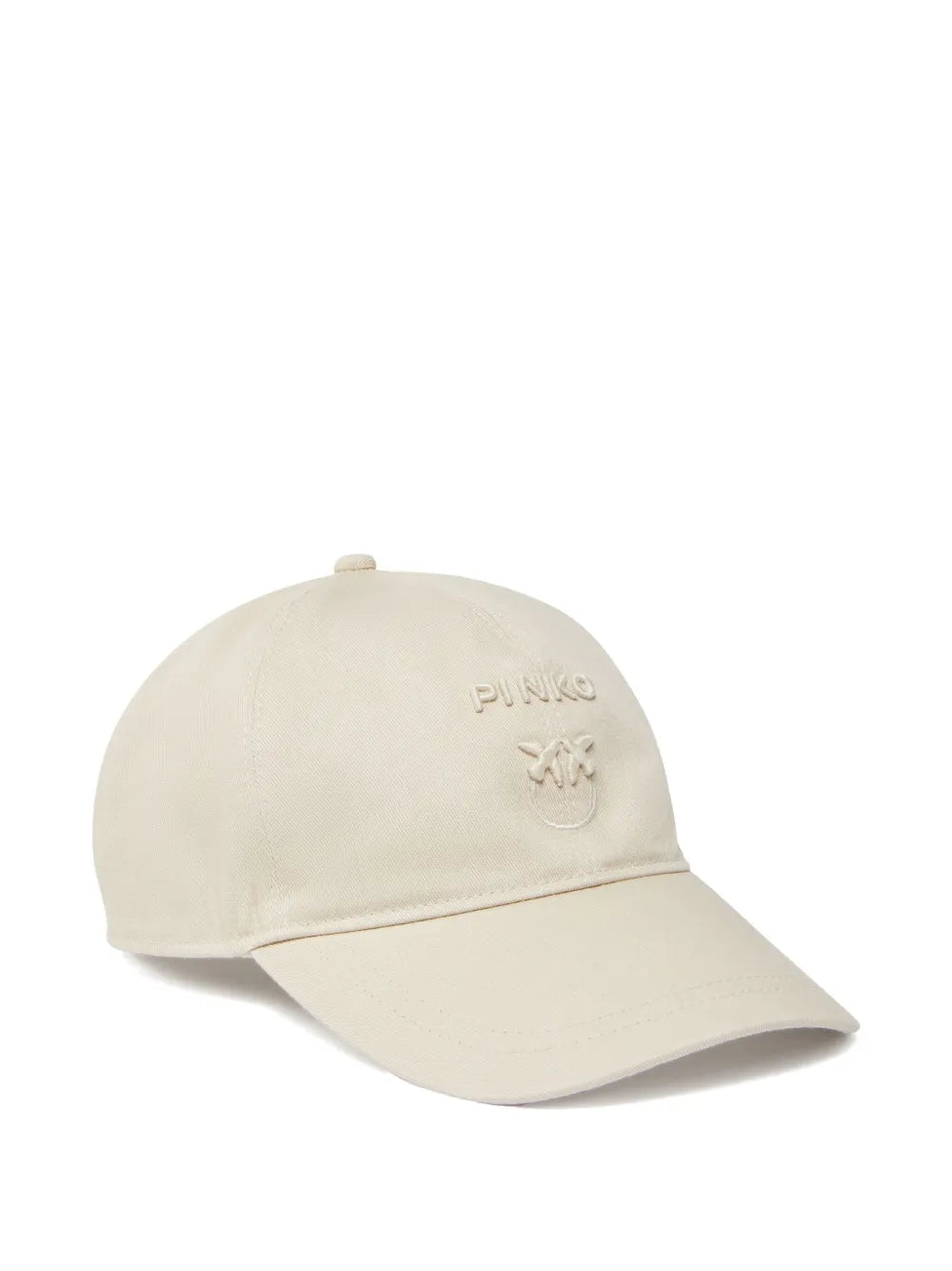 PINKO Light Beige Logo Embroidered Cotton Adjustable Cap for Women