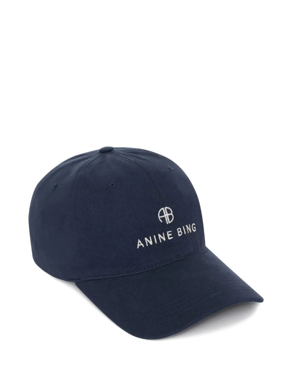 Anine Bing Jeremy Navy Blue Adjustable Cotton Baseball Cap