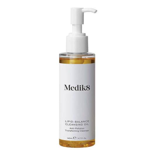 Medik8 Lipid Balance Cleansing Oil 140ml for glowing skin and hydration.