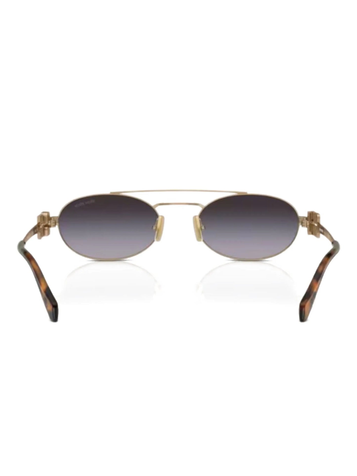 Miu Miu metal-frame sunglasses with gradient lenses and tortoiseshell arms