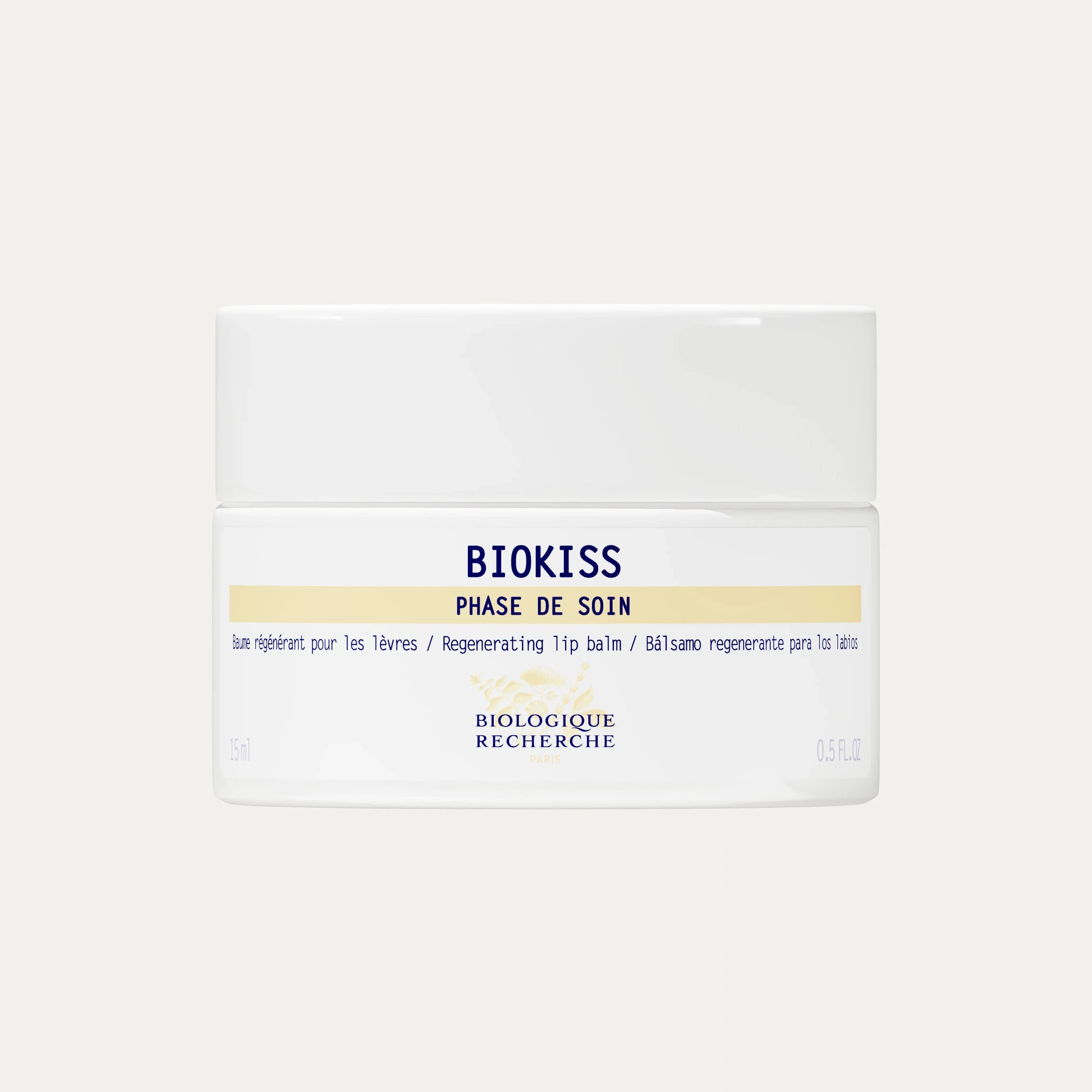 Biokiss regenerating lip balm for hydrated, smooth lips.