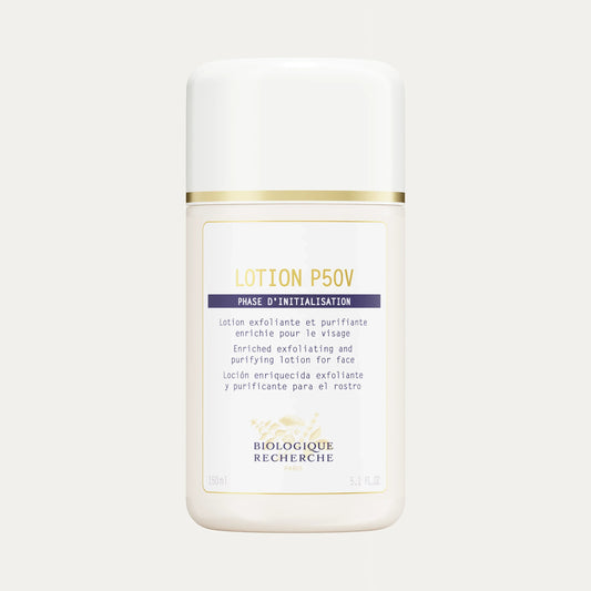 Lotion P50V, exfoliating face lotion for glowing skin and hydration.