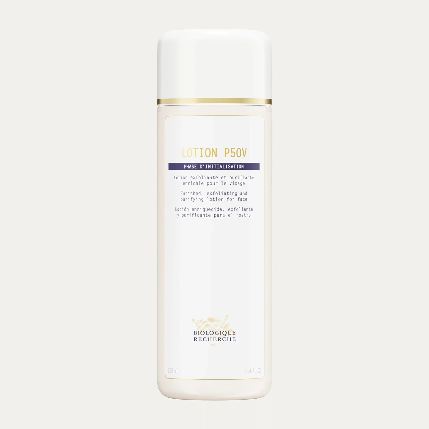 Lotion P50V: exfoliating lotion for glowing skin and hydration.