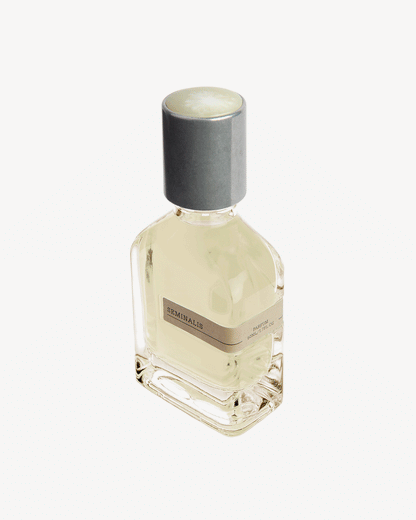 SEMINALIS fragrance bottle promoting biological olfactive attraction.