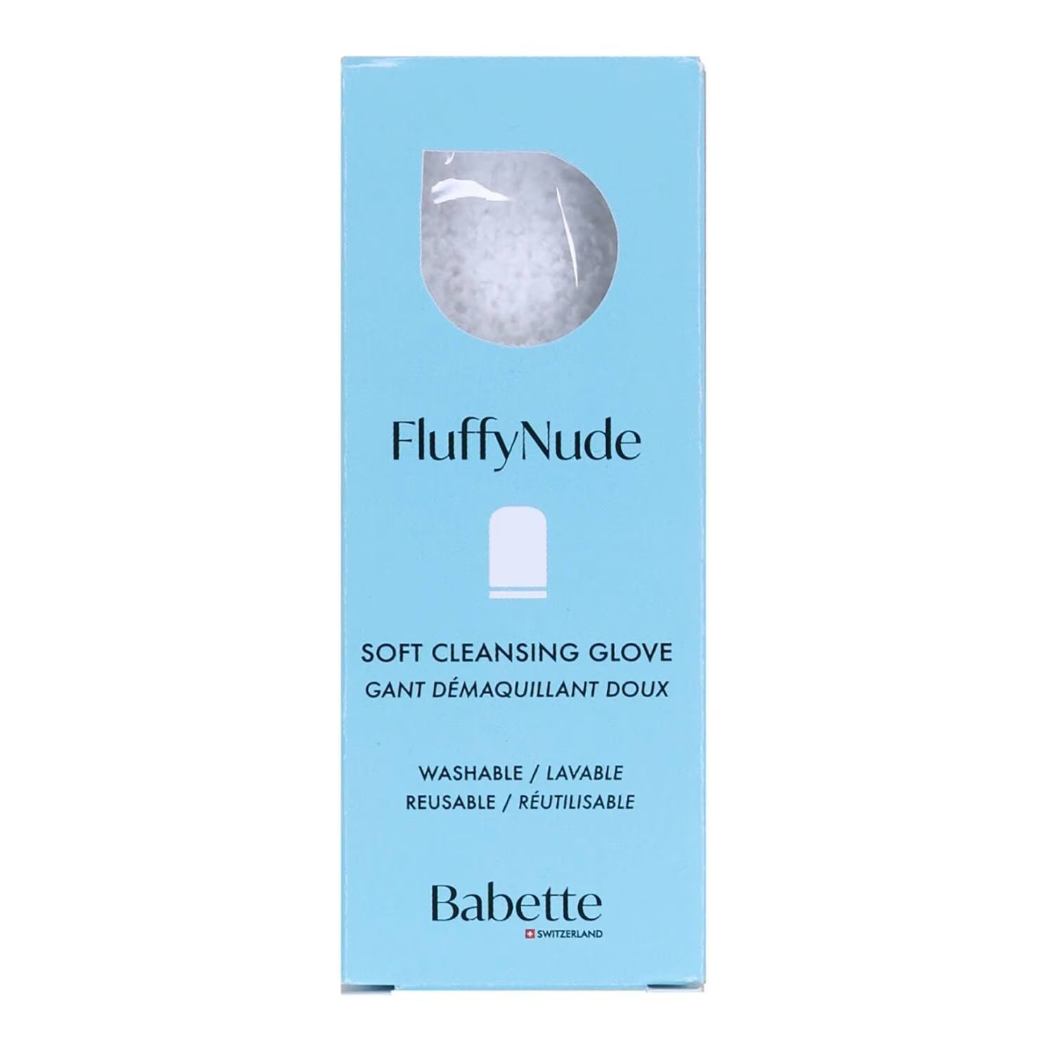 BABETTE Fluffy Nude Soft Cleansing & Exfoliating Glove for gentle skincare.