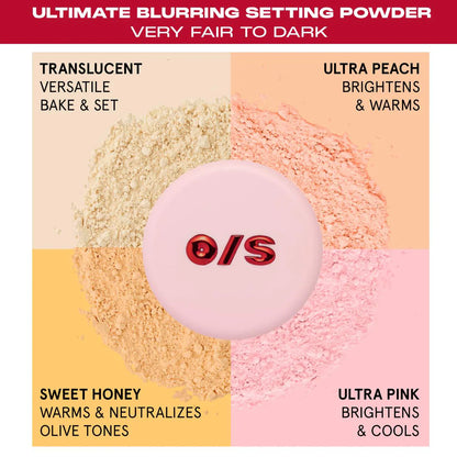 Mini Ultimate Blurring Setting Powder shades for a smooth, matte finish.