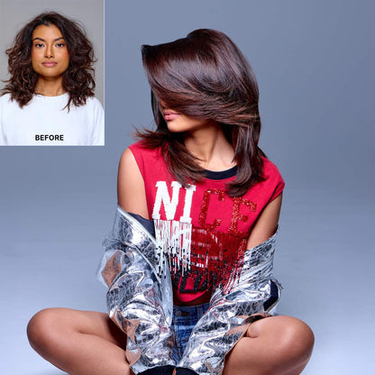 Dream Coat Supernatural Treatment Spray for Frizzy Hair transforms curls to smooth hair.