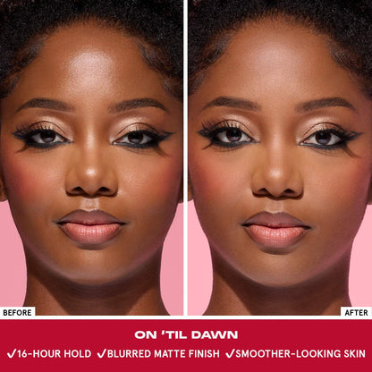 Mini On 'Til Dawn Mattifying Waterproof Setting Spray before and after results