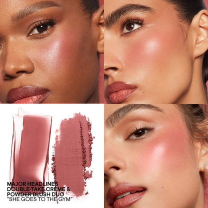 Major Headlines Double-Take Crème & Powder Blush Duo for radiant skin
