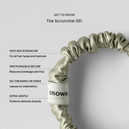 Crown Affair The Scrunchie 001, 100% silk, reduces frizz and breakage.