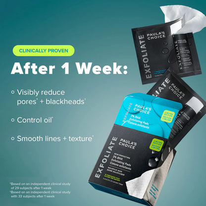 Skin Perfecting 2% BHA Exfoliating Toner Pads for Clear Skin for glowing skin and hydration.