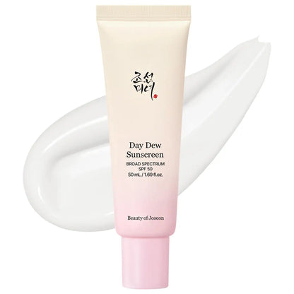 Day Dew Sunscreen Lightweight SPF 50 for glowing skin and hydration.