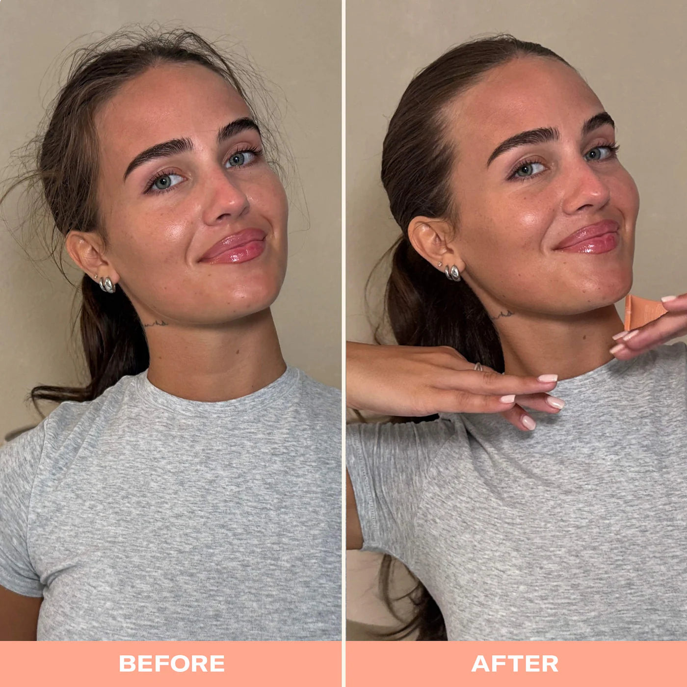 Cactus Fruit 3-in-1 Styling Cream with Taming Wand before and after results.