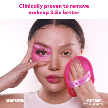 MakeUp Eraser® Hello Kitty Cutie Pie 7- Day Set Reusable Makeup Remover before and after using