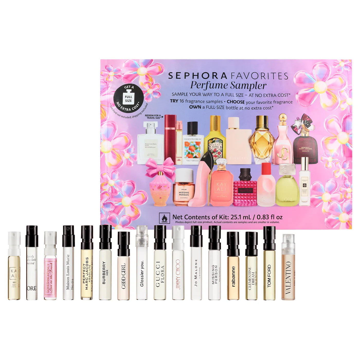 Flirty Trending Scents Perfume Sampler Set w/ Redeemable Voucher for fragrance lovers.