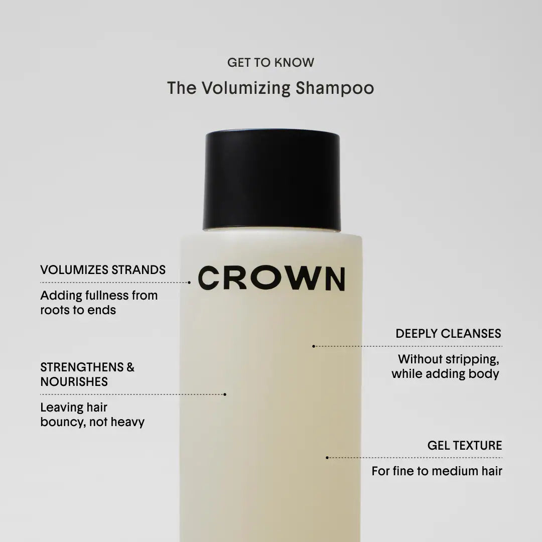 Crown Affair The Mini Air Dry Mousse Ritual Hair Set for Volume and Texture - Volumizing shampoo adding fullness.