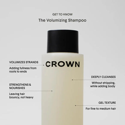 Crown Affair The Mini Air Dry Mousse Ritual Hair Set for Volume and Texture - Volumizing shampoo adding fullness.