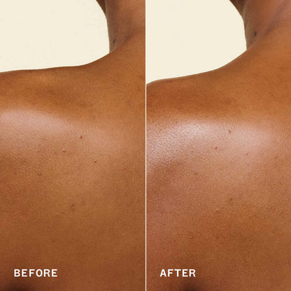 I'm Glistening Radiant Rich Body Oil before and after skin glow