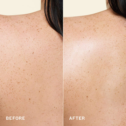 I'm Glistening Radiant Rich Body Oil before and after results, showcasing glowing skin.