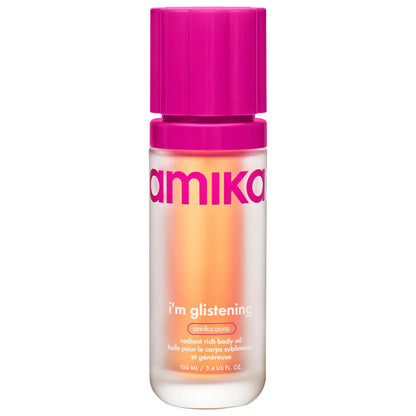 I'm Glistening Radiant Rich Body Oil for glowing skin hydration.
