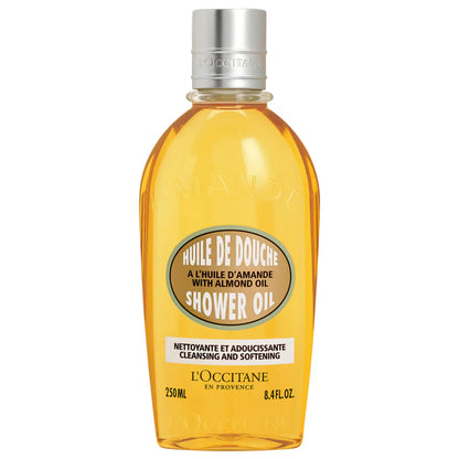 Cleansing And Softening Refillable Shower Oil With Almond Oil for hydrated, glowing skin.