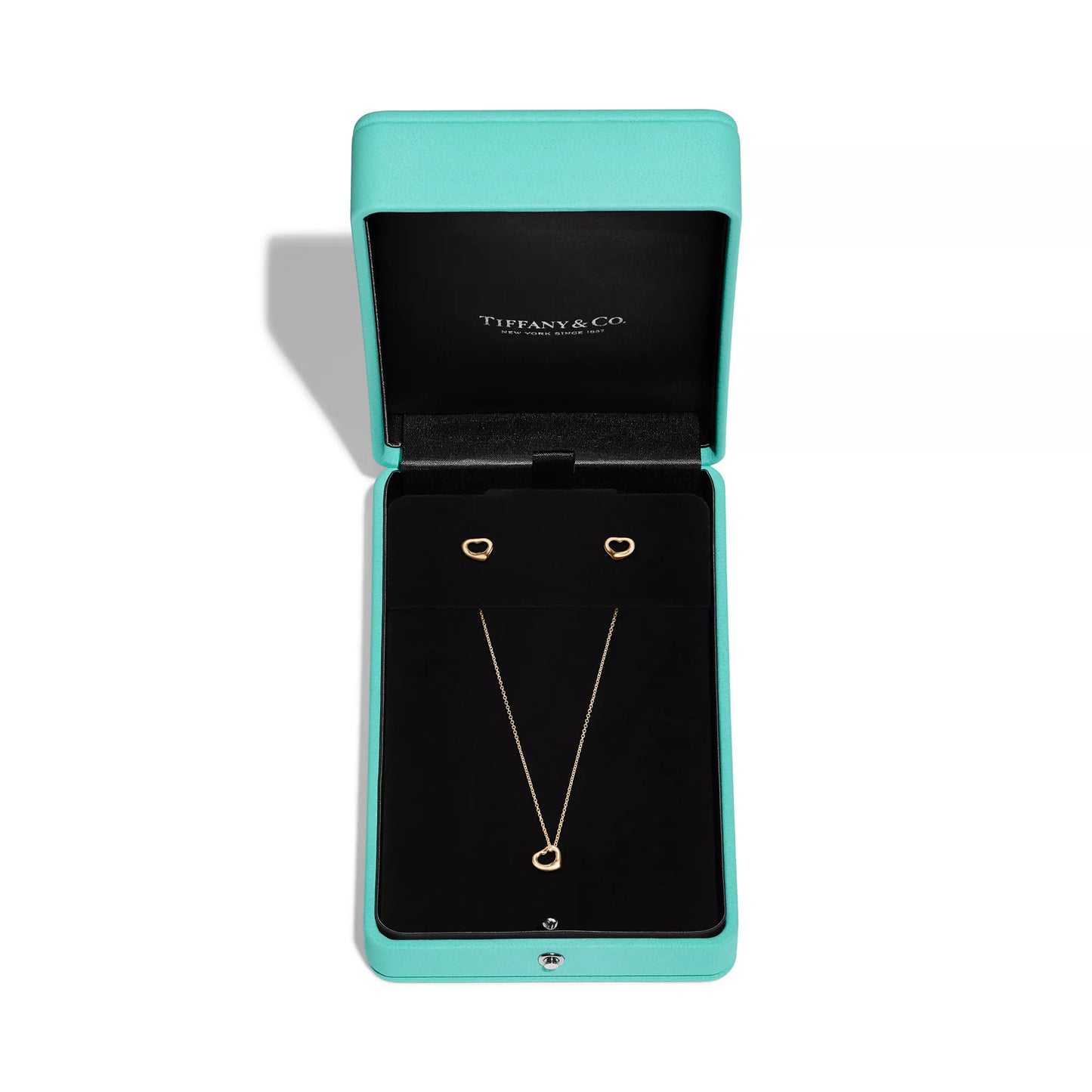 Elsa Peretti Open Heart Pendant and Earrings Set in Yellow Gold